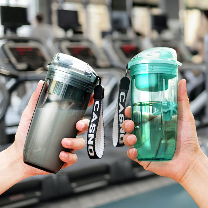 400ml Sport Shaker Bottle Plastic Water Bottle with Whisk Ball Lid Tea