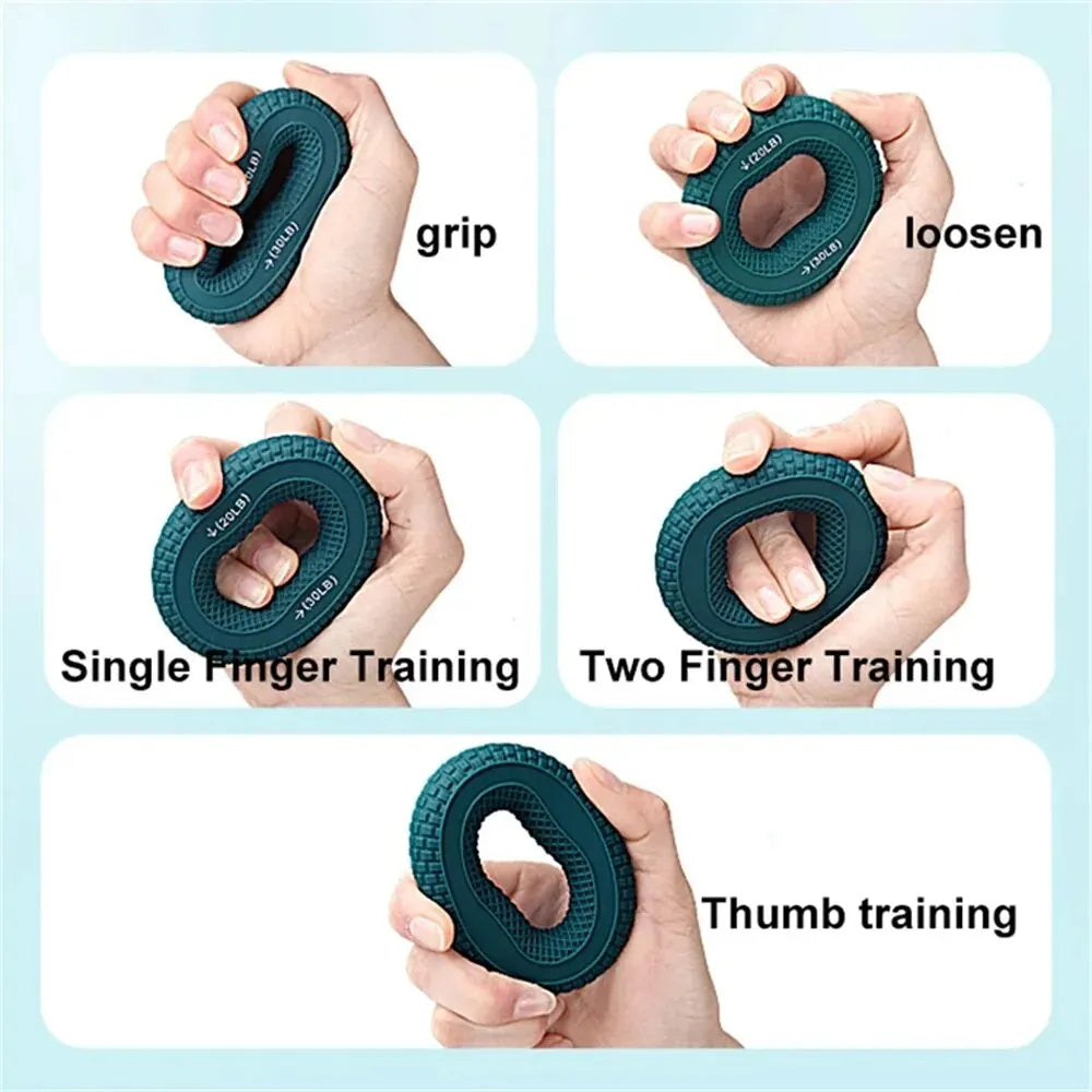 Silicone Adjustable Hand Grips 70-80LB Grip Ring Finger Forearm Trainer Carpal Expander Tire Shape Portable Fitness Equipment