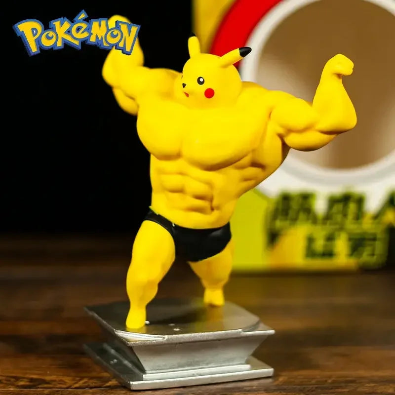 Pokemon Anime Action Figure Pikachu Charmande Cosplay Muscle Man Squirtle Psyduck PVC Toys Mini Model Doll Kids Birthday Gift