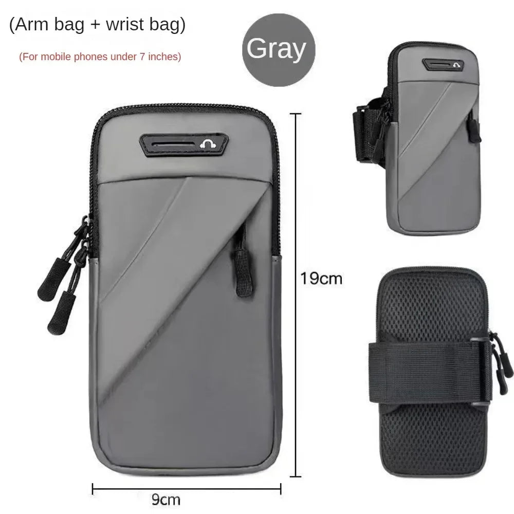 Outdoor Running Mobile Phone Arm Bag with Headphone Cable Hole
