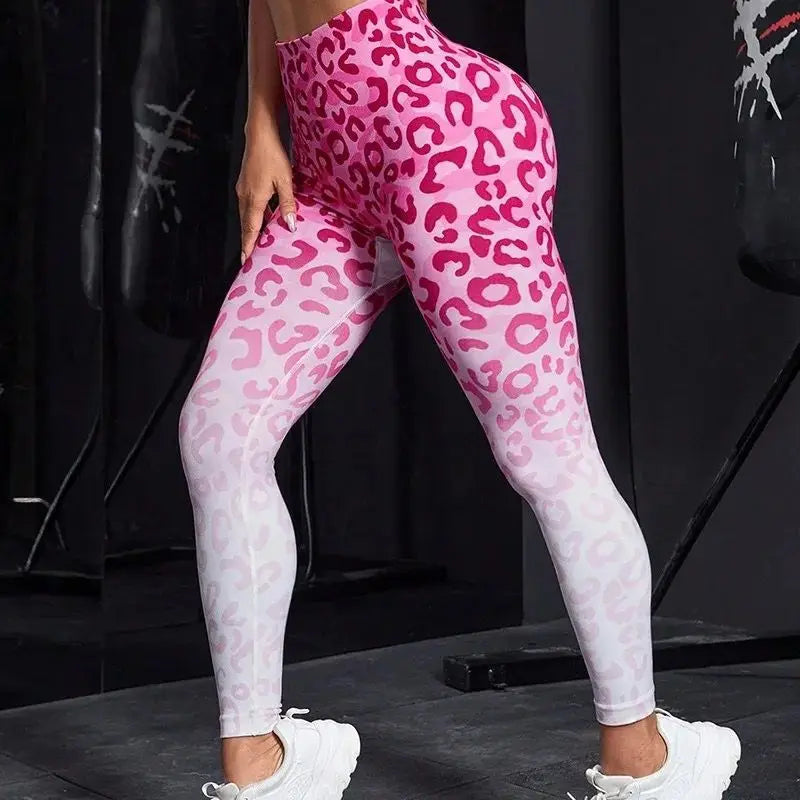 Leopard Print Seamless Leggings Fitness Women High Waist Sexy Yoga