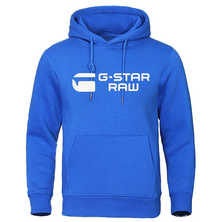 2024 New G-star RAM trendy fashion casual sportswear comfortable printed loose top pullover men's hooded sweatshirt street wear