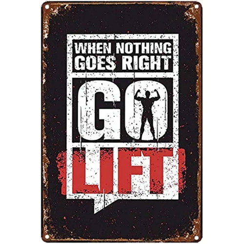 Gym Motivation Metal Tin Sign Gym Room Weightlifting Dumbbell Fitness