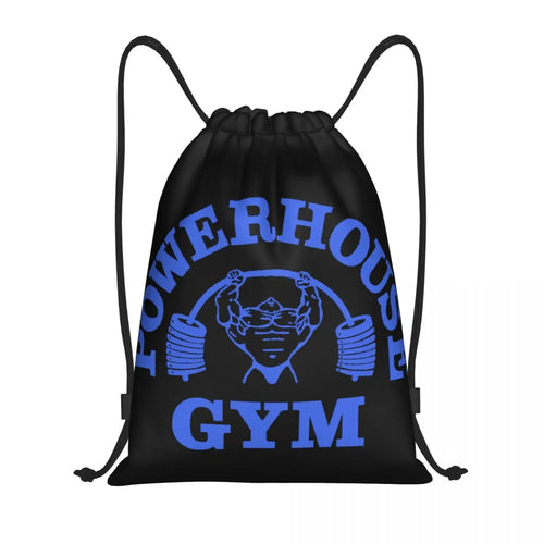 Custom Yellow Powerhouse Gym Drawstring Backpack Sports Gym Bag for