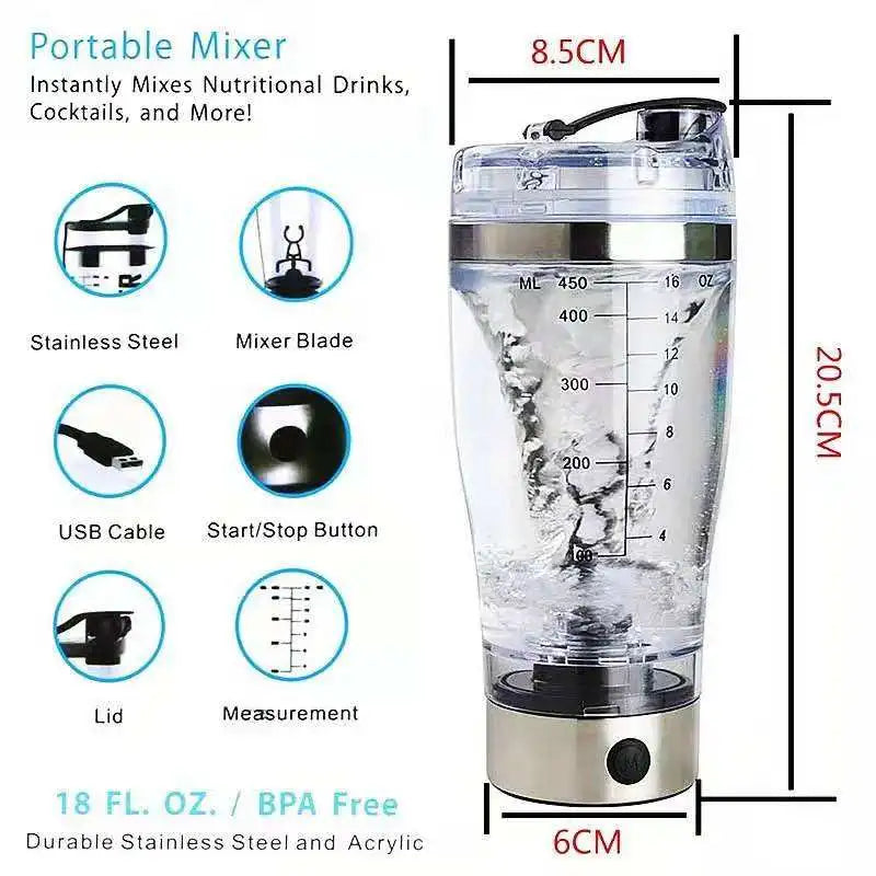 Electric Protein Shake Stirrer USB Shake Bottle Milk Coffee Blender