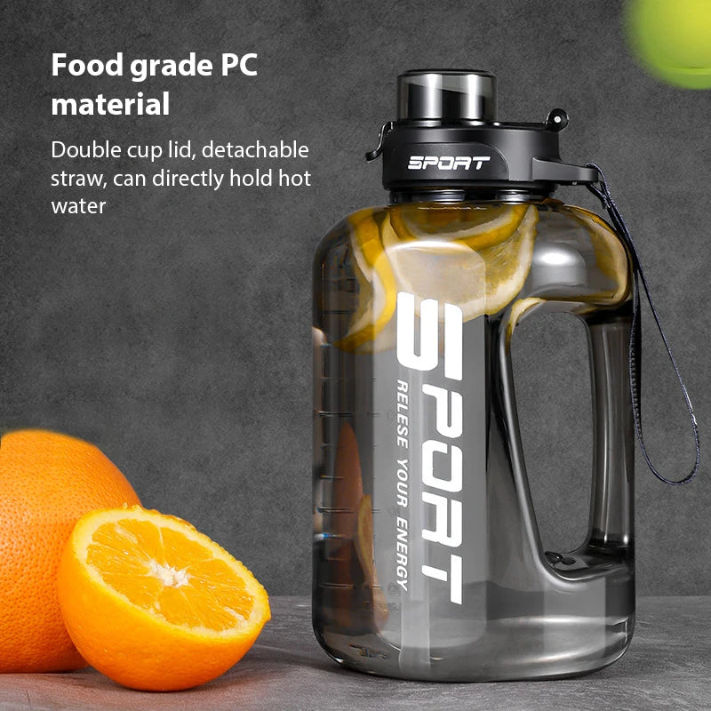 1.2L/1.7L/2.5L Sports Water Bottle Travel Kettle Large Fitness Gym