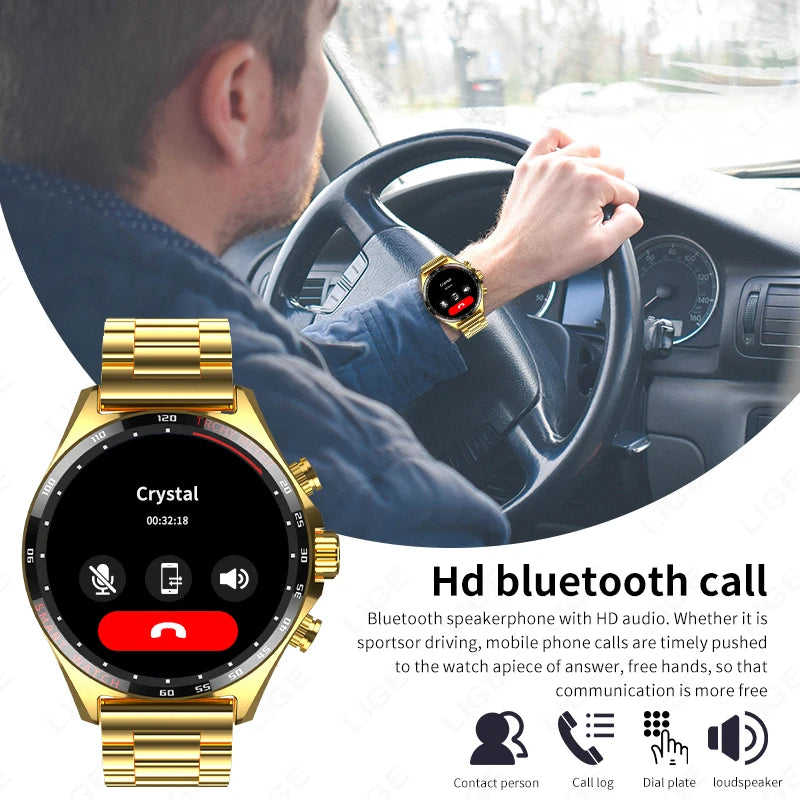 LIGE New Smart Watch 400mAh Outdoor Compass Positioning Men's Watch