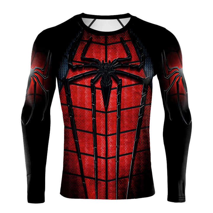 Compression Shirts for Men Long Sleeve Comics Spider Cosplay T-Shirt Superhero Top Elastic Fitness Sportwear Halloween Clothes