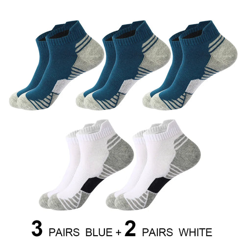 5 Pairs Sport Ankle Socks Men Running Low Cut Cotton Sock Outdoor