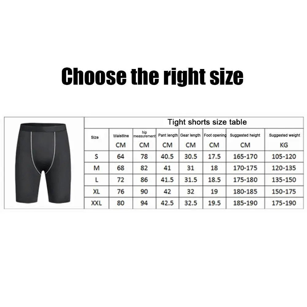 Men Sports Gym Compression Under Base Layer Shorts Tights Half
