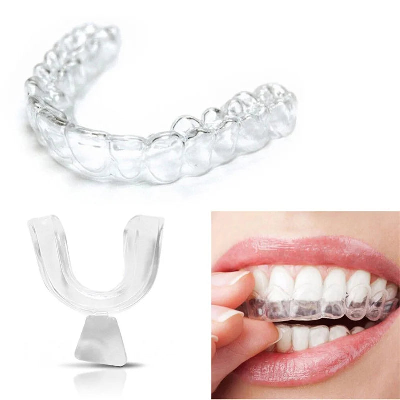 2pcs Silicone Mouth Guard Night Anti Snoring Bruxism Whitening Teeth
