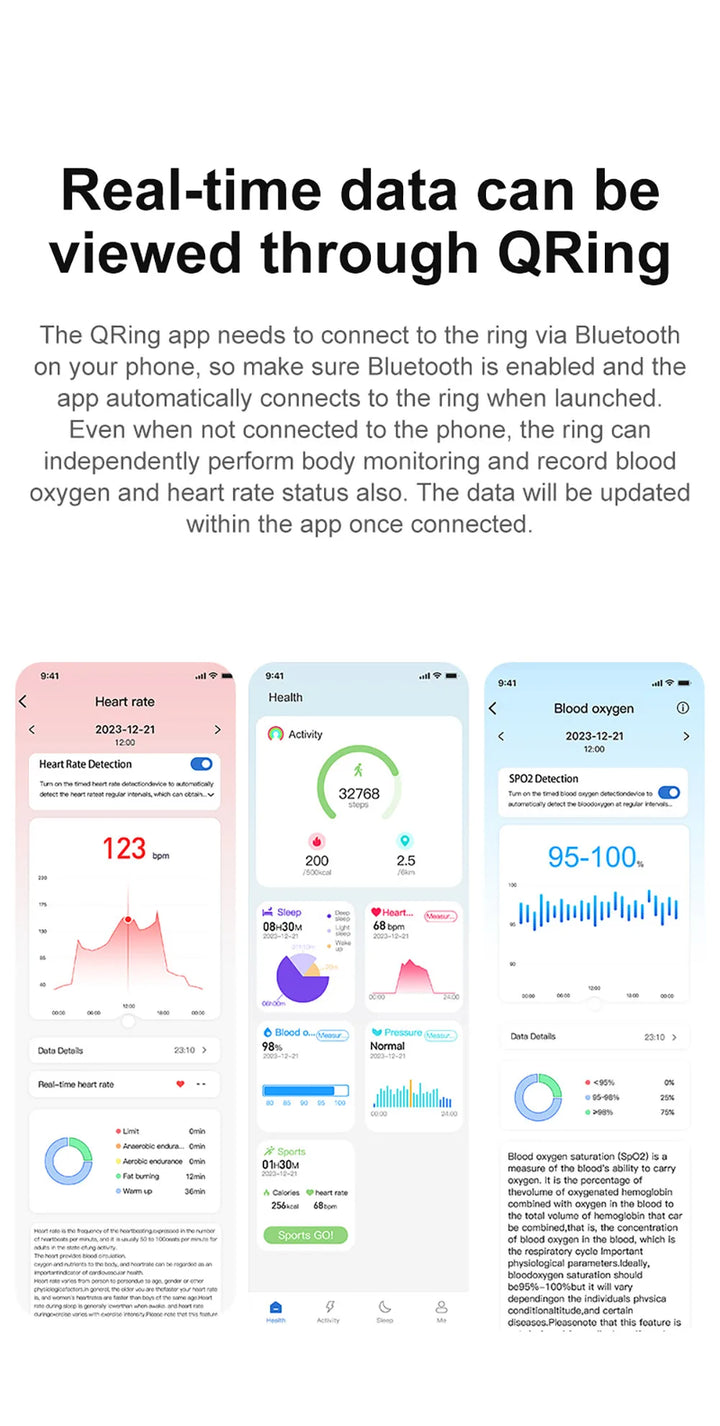 llNuyoah R02 Smart Ring Military For sports Swim Sleep Health Monitoring Grade Titanium Steel Shell IP68 & 3ATM Waterproof Multi