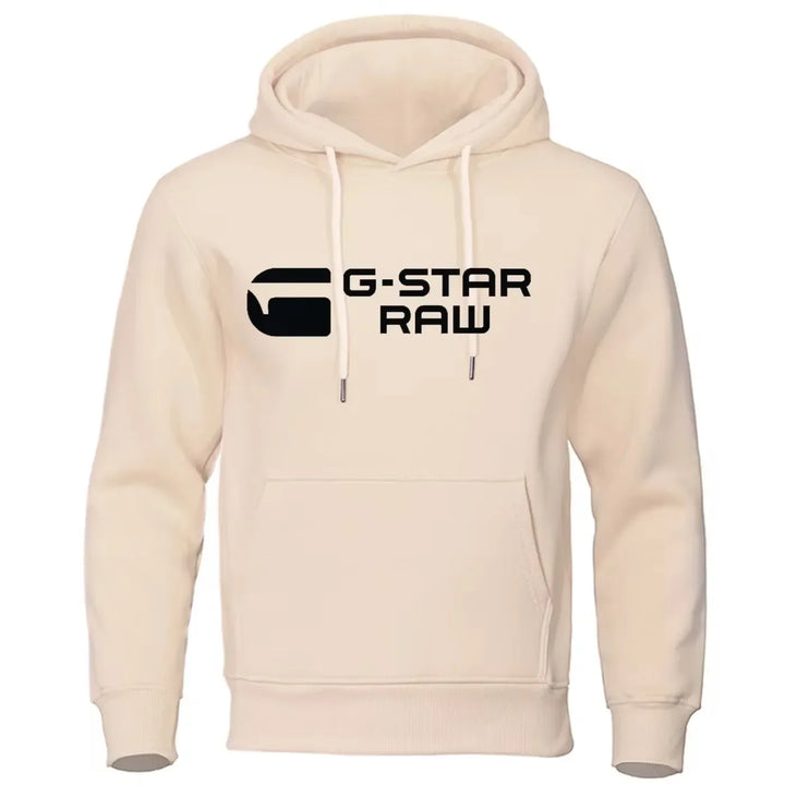 2024 New G-star RAM trendy fashion casual sportswear comfortable printed loose top pullover men's hooded sweatshirt street wear