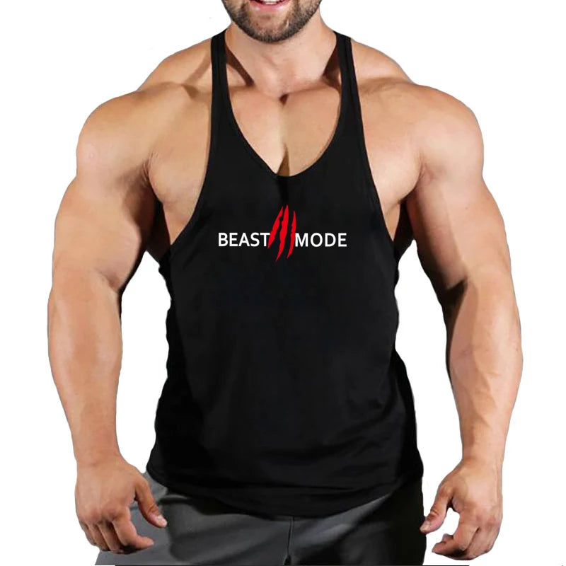 Brand Vest Muscle Fashion Gym Mens Back Tank Top Sleeveless Stringer