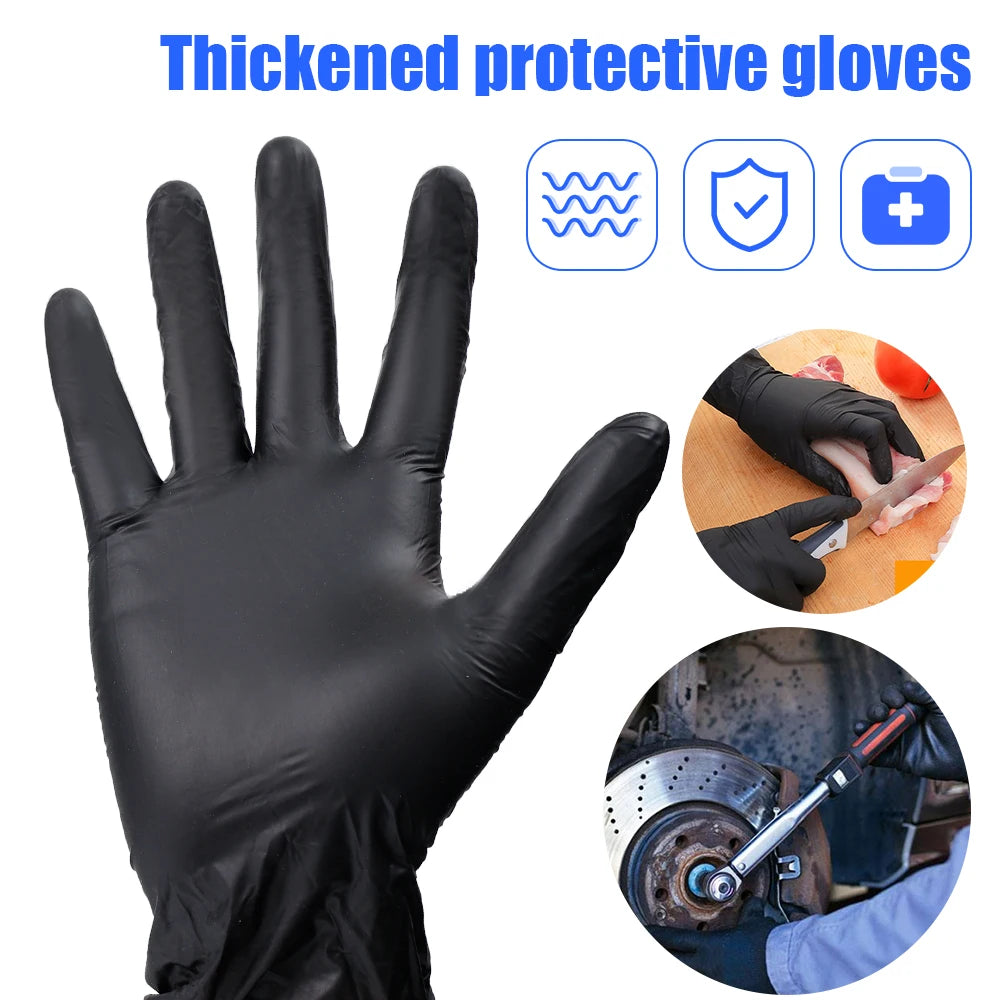 20Pcs Nitrile Disposable Gloves Waterproof Latex Free Black Cooking Kitchen Food Gloves Laboratory Cleaning Car Repairing Gloves