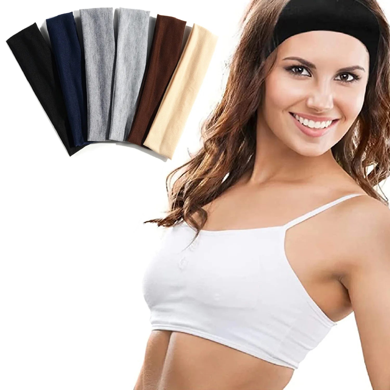 Elastic Cotton HairBand Fashion Headbands for Women Men Solid Running