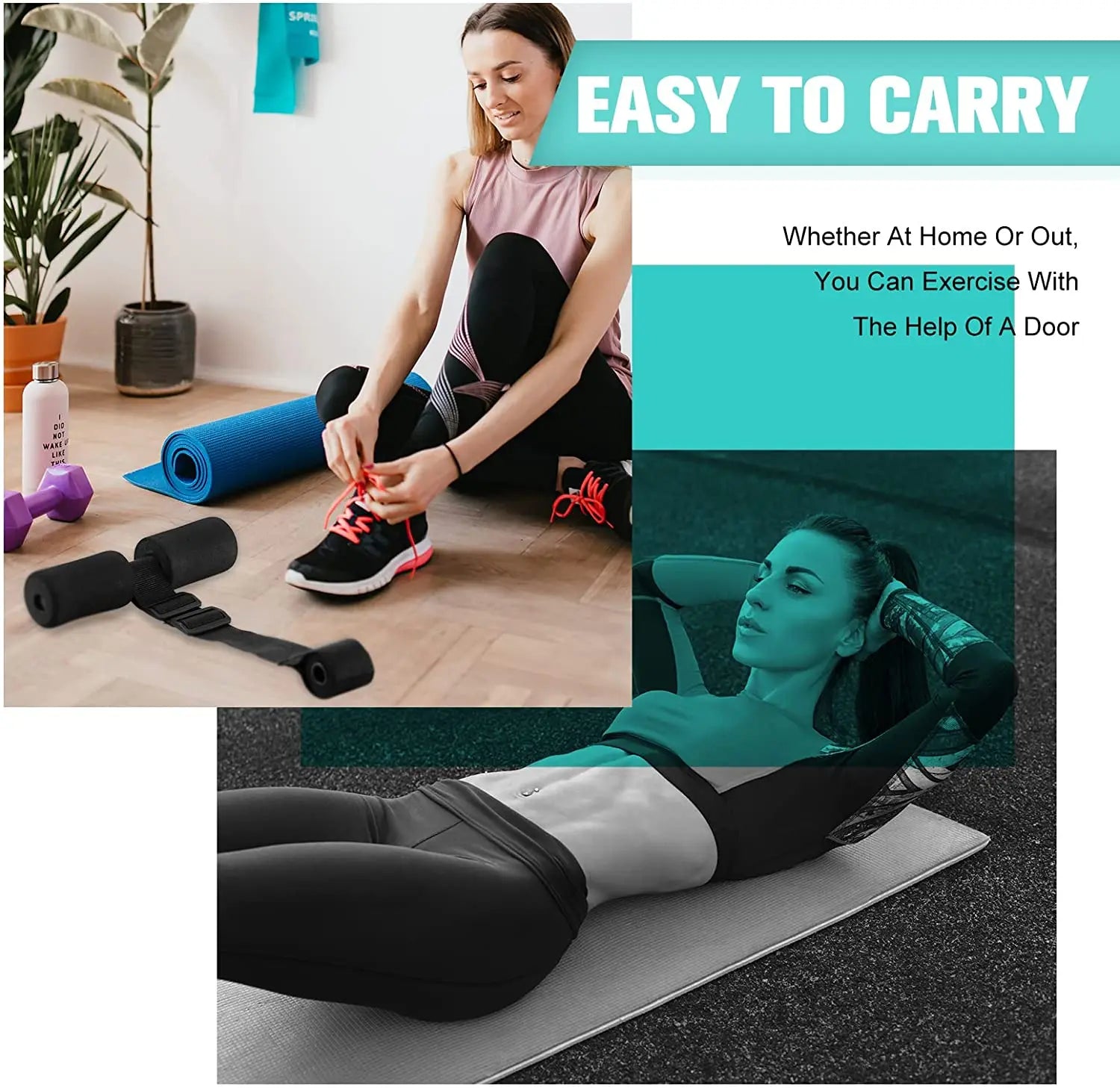1Pcs Hamstring Curl Strap Sit Up Machine Nordic Home Workout for Gear