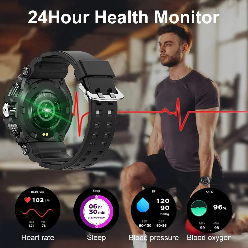 MELANDA 1.5" Bluetooth Call GPS Smart Watch Men 120+ Sports Fitness