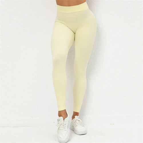 Fitness Back V Leggings Yoga Pants Sports High Waist Scrunch Leggings