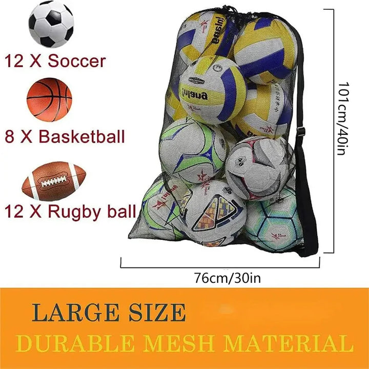 Mesh Soccer Ball Bag Extra Large Drawstring Basketball Storage Bag