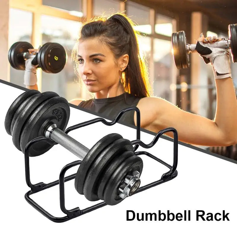 Black Dumbbell Rack Compact Durable Barbell Storage Stand Strengthened
