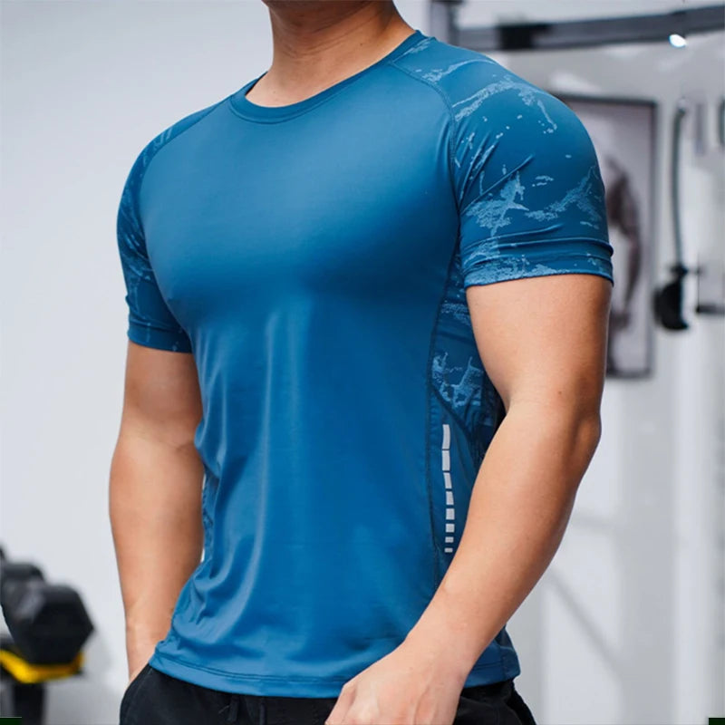 Men Sport T-shirt Quick Dry Short Sleevee Workout Gym TShirt