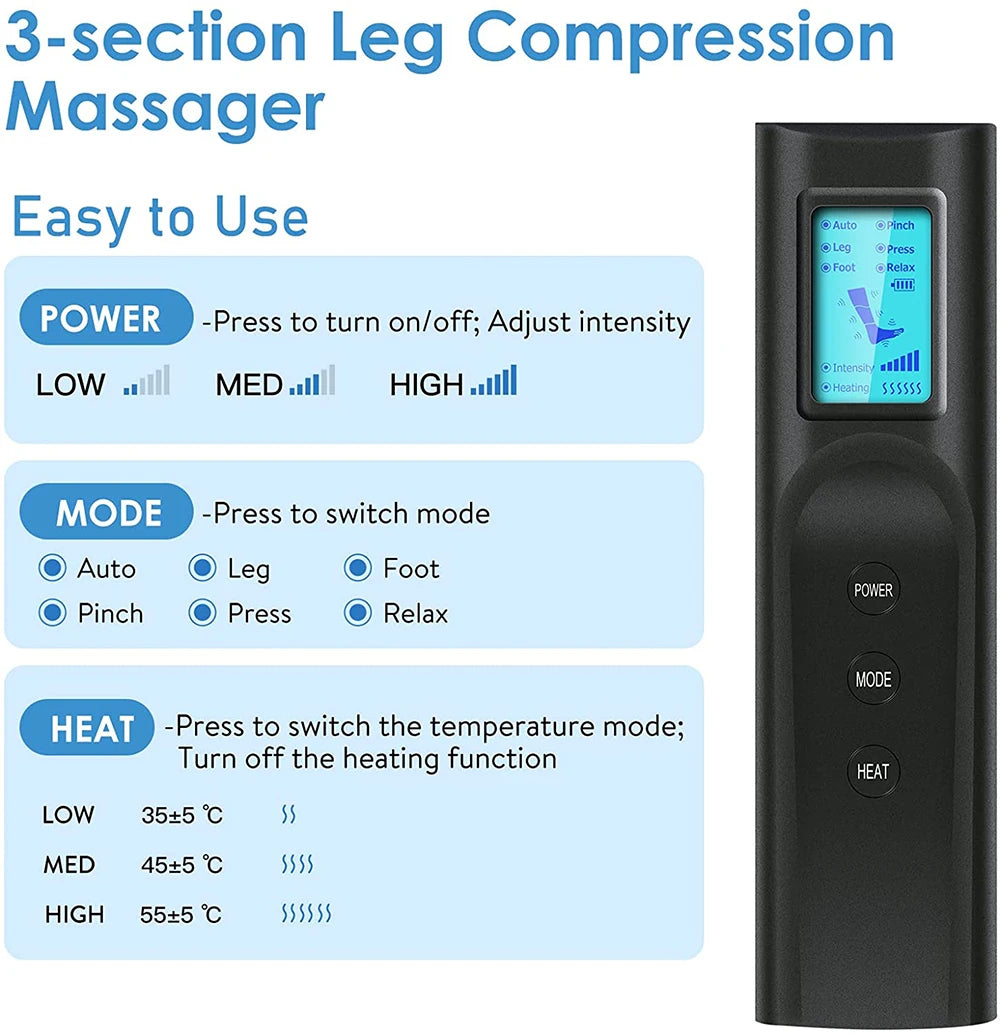 Leg Muscle Relaxer 6 modes Air Compression Recovery Boot Lymph Release