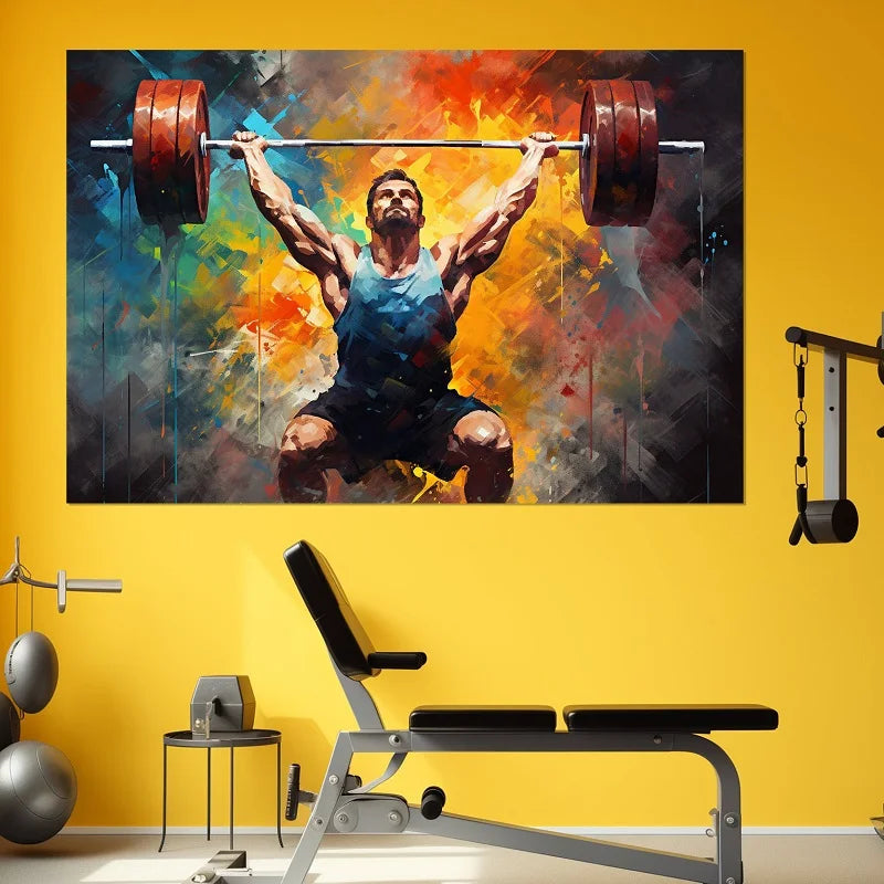 Graffiti Barbell Canvas Painting Print Sport Motivational Wall Art Fitness Gym Decor Bodybuilding Poster Weightlifter Gift