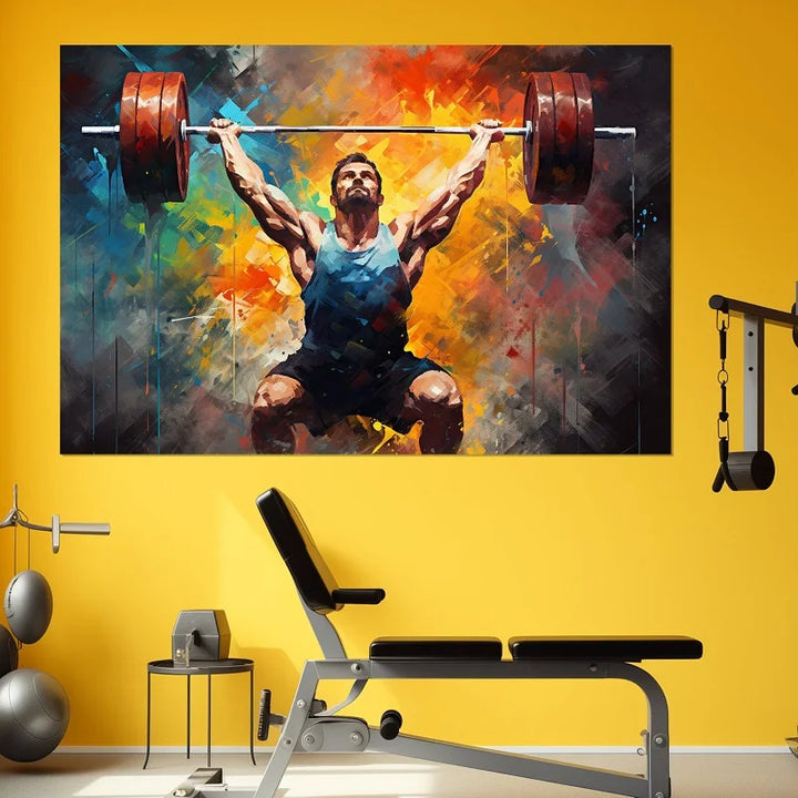 Graffiti Barbell Canvas Painting Print Sport Motivational Wall Art Fitness Gym Decor Bodybuilding Poster Weightlifter Gift