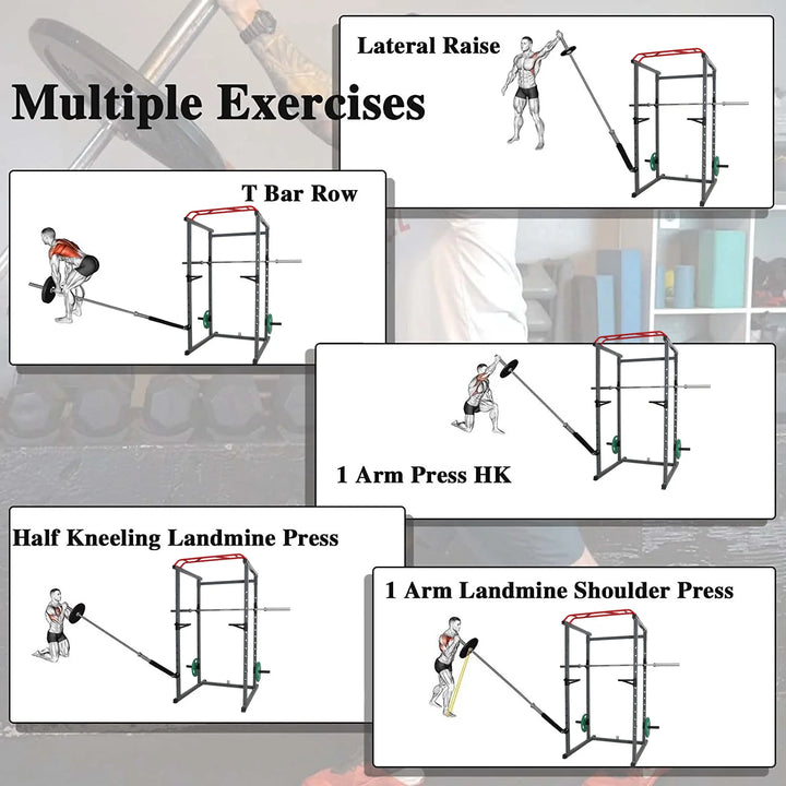 Rack Mounted Landmine Squat Attachment T-Bar Row Landmine Base Fit