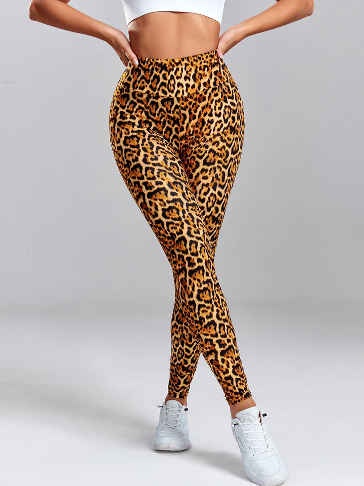 Leopard Print Leggings Women's High Waisted Yoga Pants Fitness Push Up