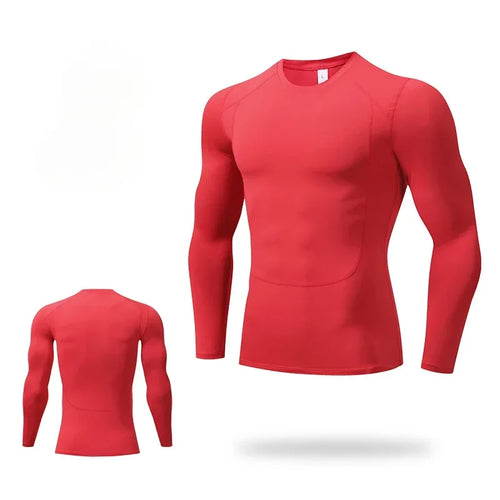 Gym Fitness Men's Sports Tops Running T-Shirts Quick Dry Long Sleeve