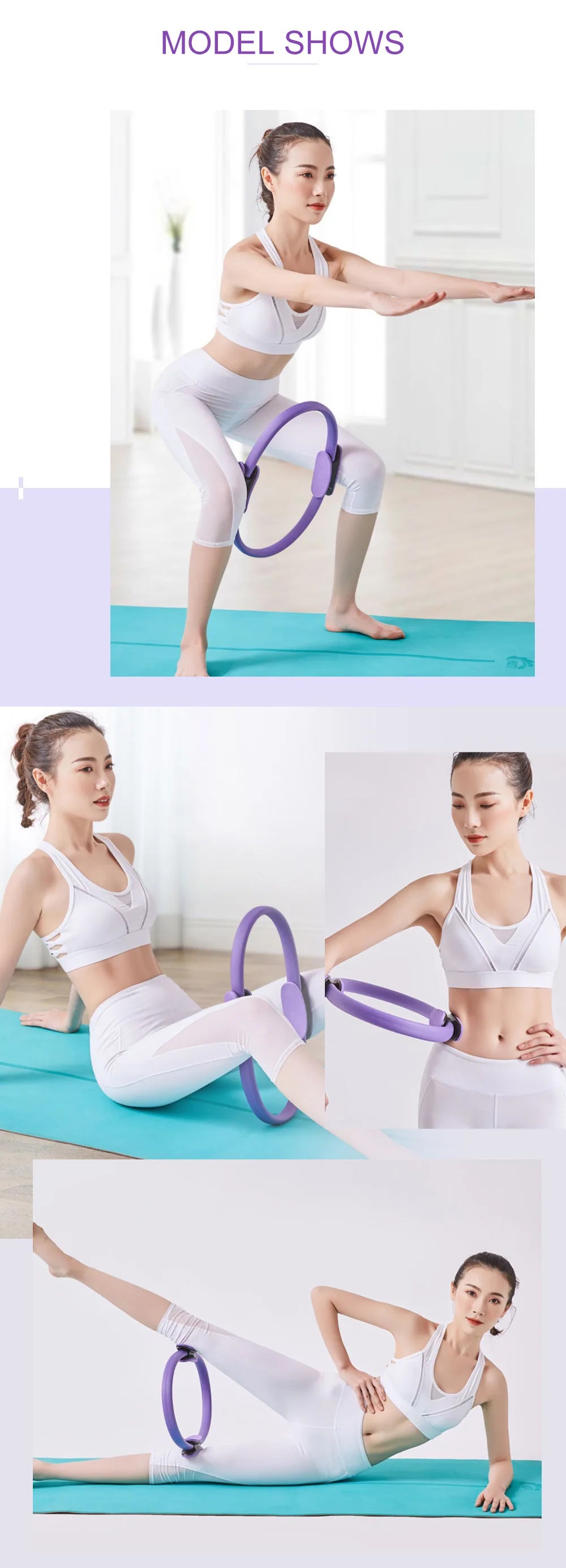 Yoga Fitness Ring Circle Pilates Women Girl Exercise Home Resistance Elasticity Yoga Gym Workout Pilates Ring Circle