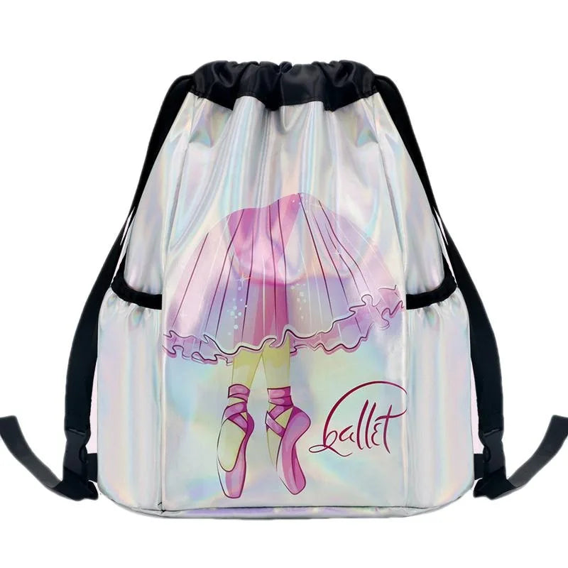 Girls Laser Shiny Ballet Dance Bags Kids Training Shoulder Gym