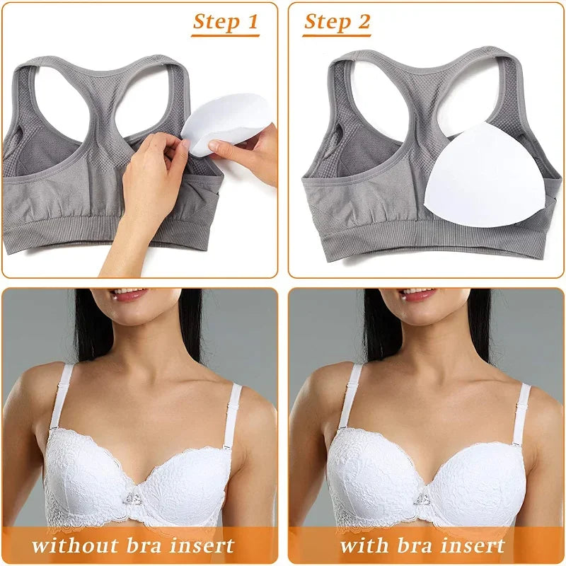 2/12pcs Bra Pads Soft Sponge Women's Triangle Bra Pad Sports Bra