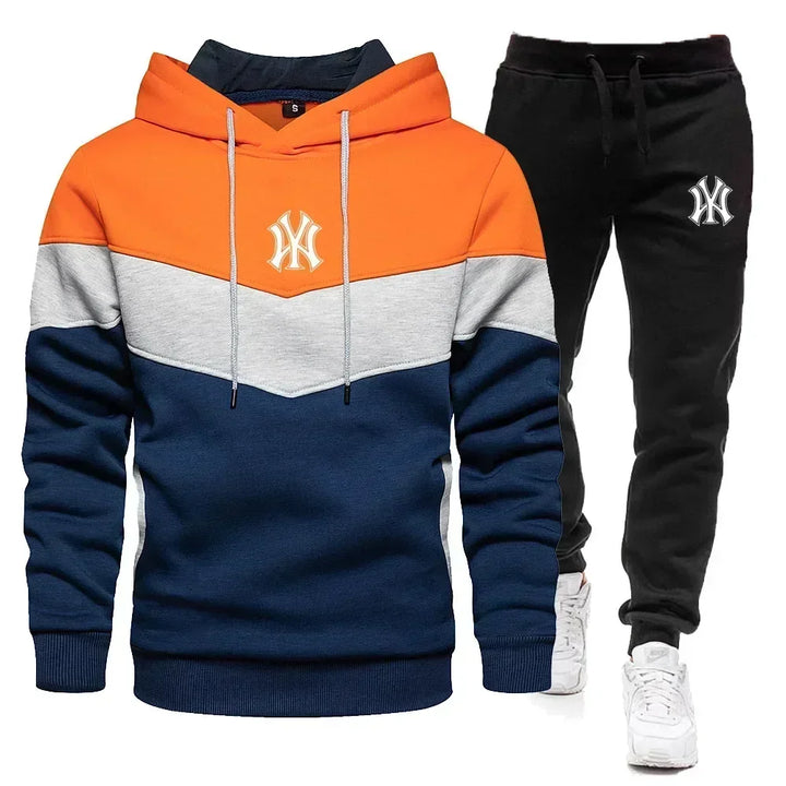 2024 New Men's Sets Spring Autumn Zipper Hoodie and Pants 2 Pieces Casual Tracksuit Male Brand Running Jogging Sportswear Suit