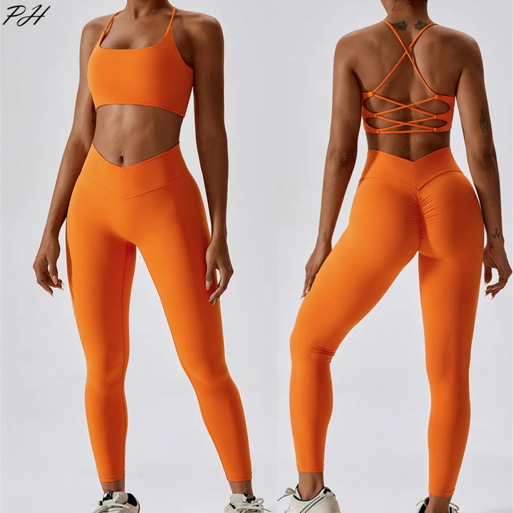 Women's Tracksuit Seamless Yoga Set 2PCS Workout Sportswear Gym