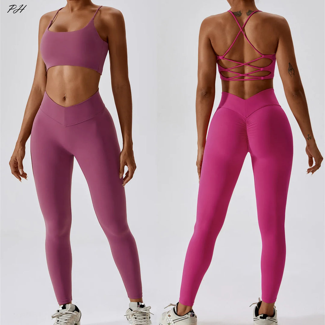 Women's Tracksuit Seamless Yoga Set 2PCS Workout Sportswear Gym