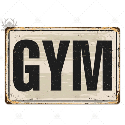 Putuo Decor Gym Tin Sign Plaque Metal Plate Work Out Wall Art Poster