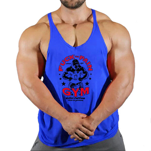 Brand Vest Muscle Fashion Gym Mens Back Tank Top Sleeveless Stringer