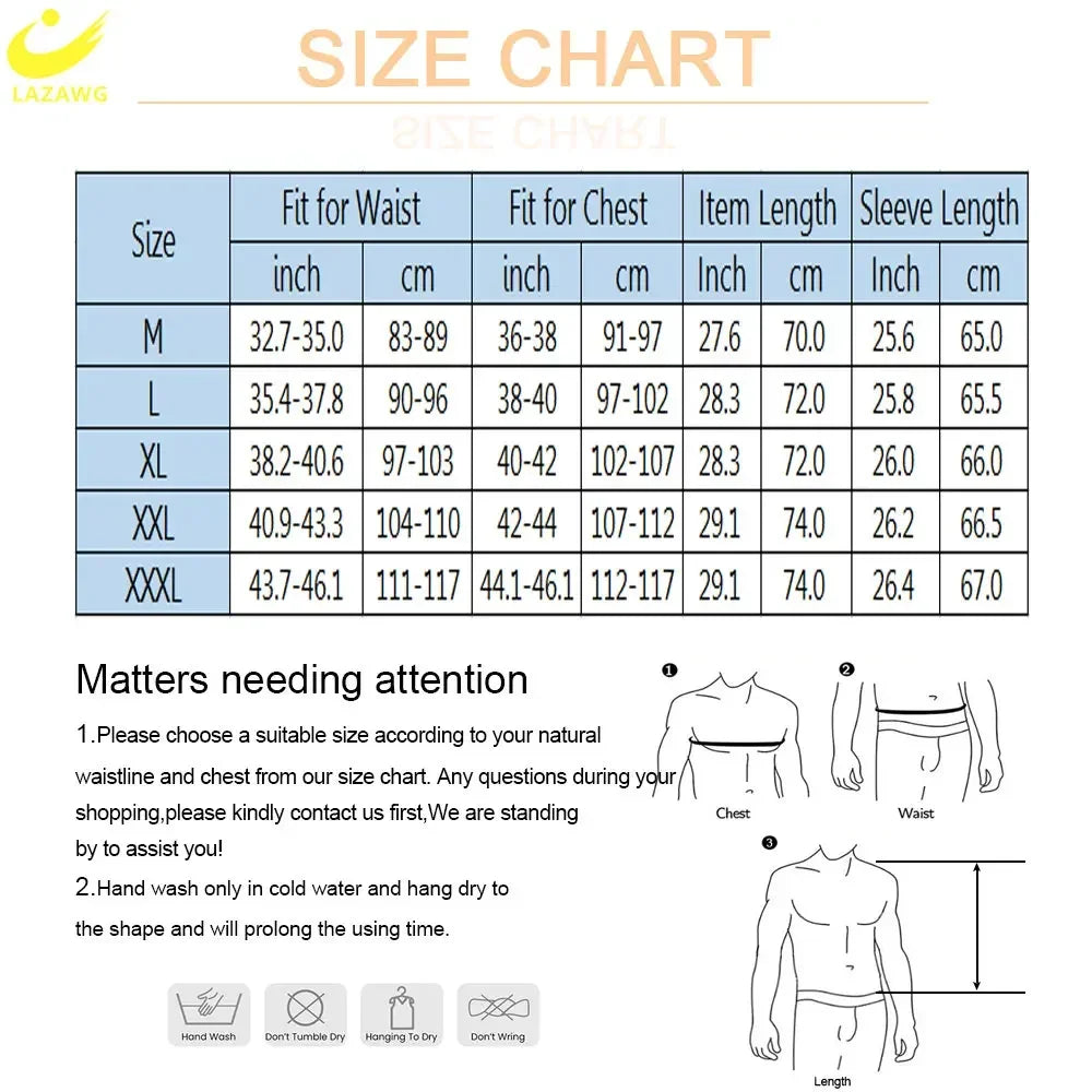 LAZAWG Sauna Jacket for Men Weight Loss Top Sweat Fat Burning Fitness