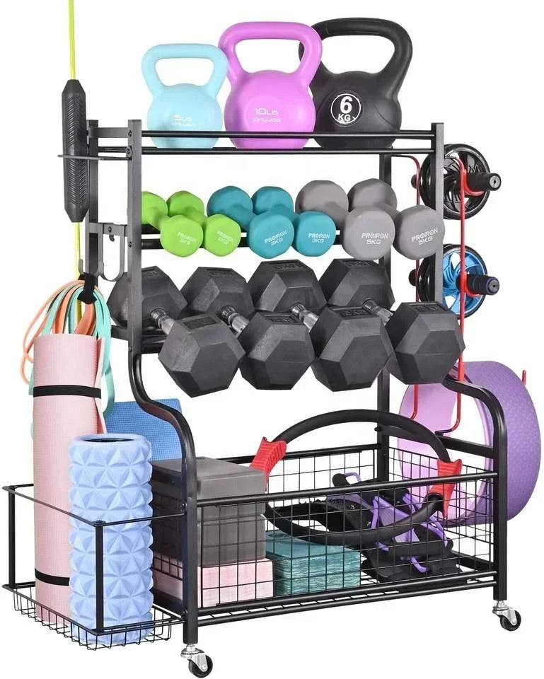 Yoga Mat Storage Rack Home Gym Storage Rack for Dumbbells Kettlebells