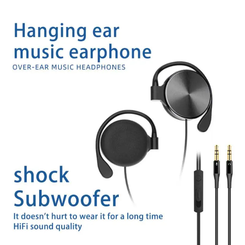 3.5mm Over Ear Headphone Running Ear Hook Headset for Exercise Workout