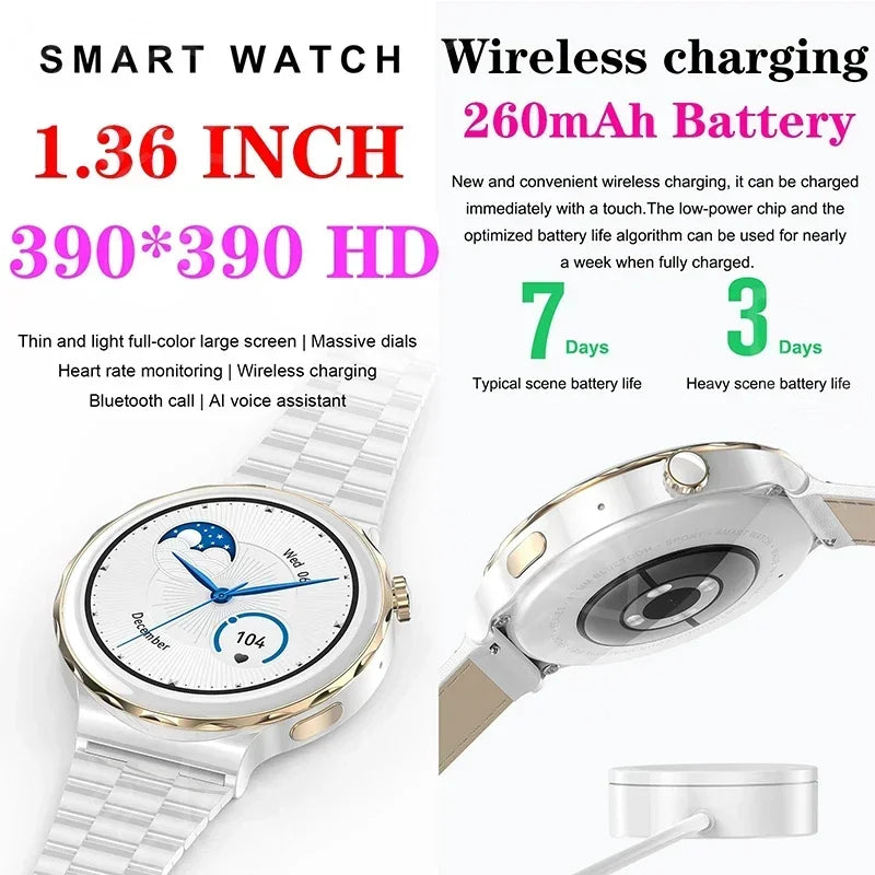 Smart Watch Round Women Waterproof Smartwatch Men Women Fitness