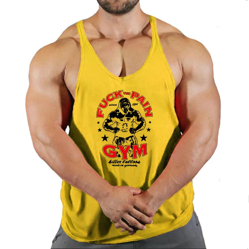 Brand Vest Muscle Fashion Gym Mens Back Tank Top Sleeveless Stringer