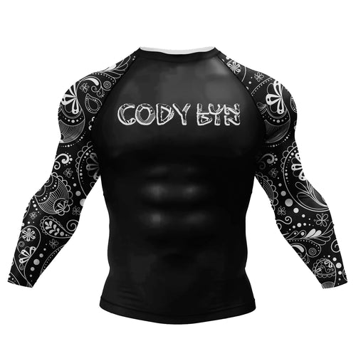 Custom CODY LUNDIN Long Sleeve Jiu Jitsu BJJ Rashguard For Men Tattoo