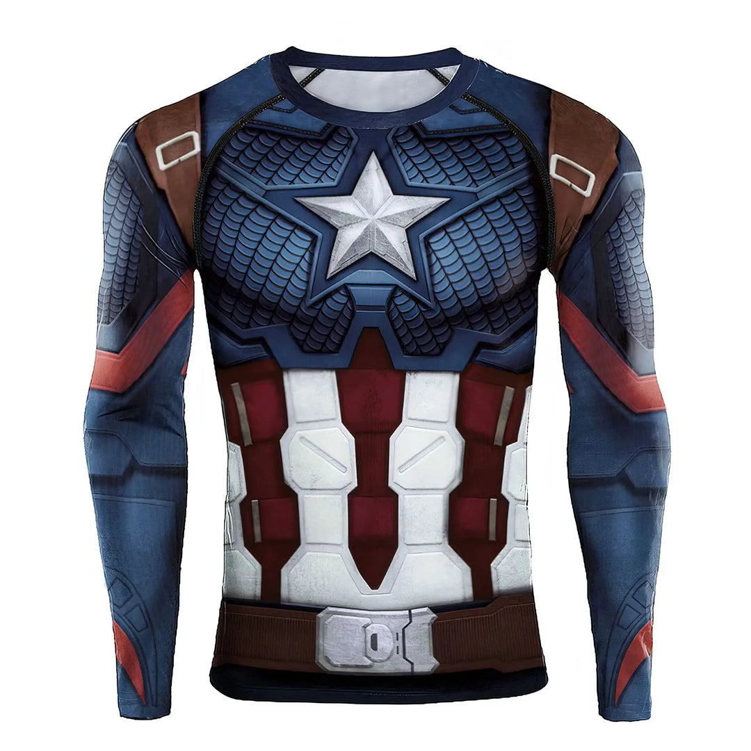 Compression Shirts for Men Long Sleeve Comics Spider Cosplay T-Shirt Superhero Top Elastic Fitness Sportwear Halloween Clothes