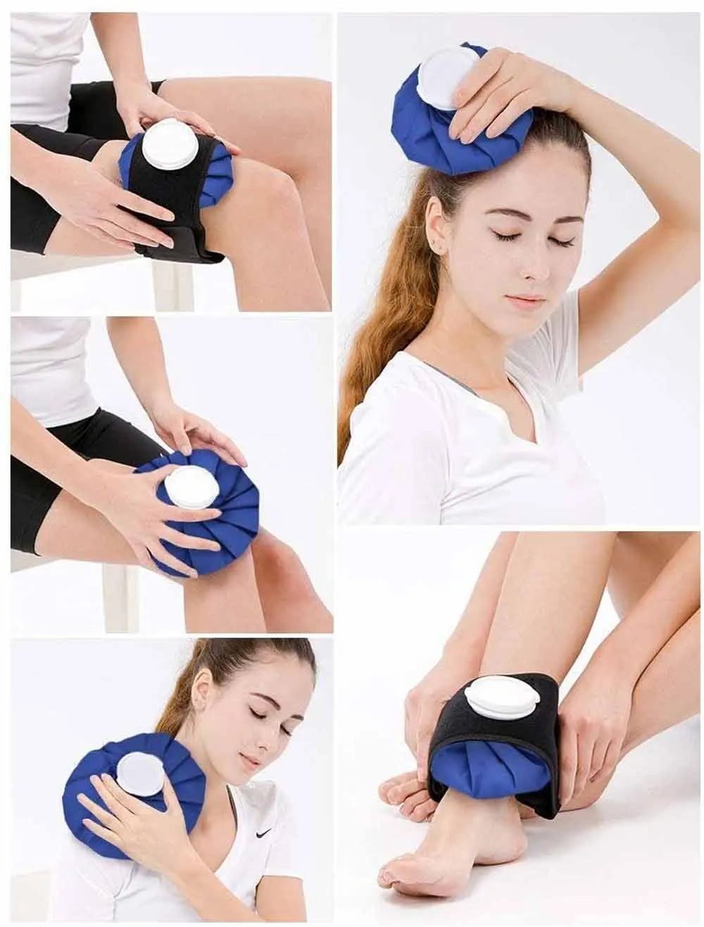 Reusable Ice Bag Bandage with Reusable Ice Bag Pack for Calf Knee Ankle Shoulder Neck Sprained Hot & Cold Compress Pain Relief