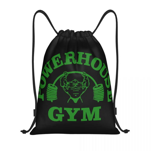 Custom Yellow Powerhouse Gym Drawstring Backpack Sports Gym Bag for