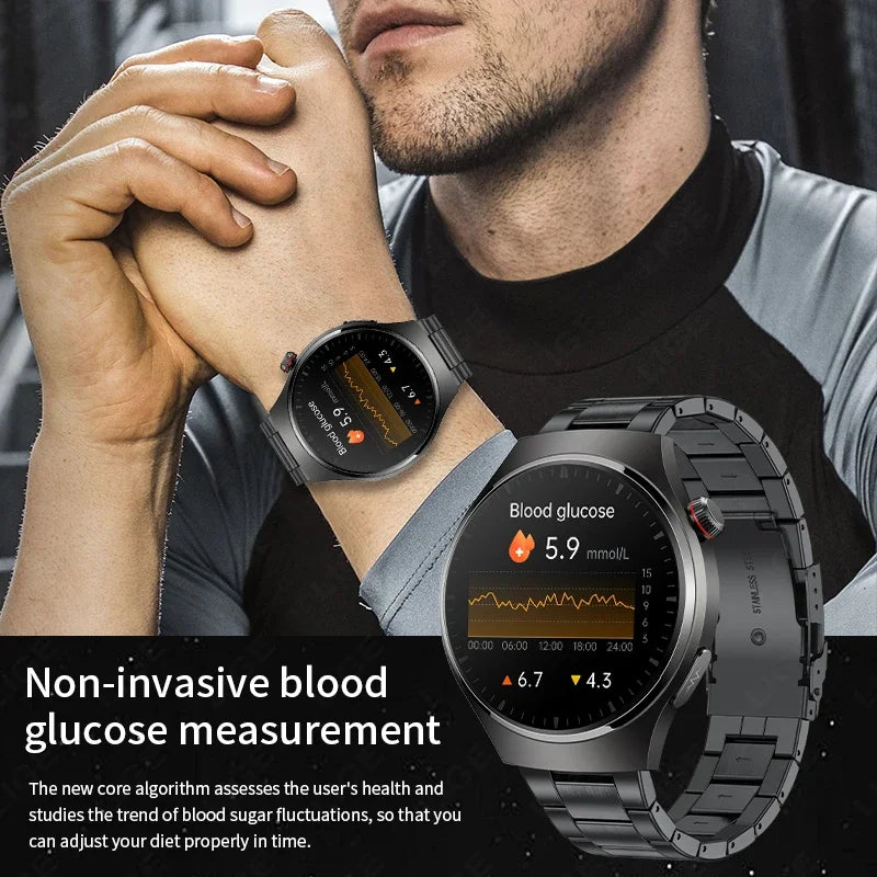 Blood Lipids Uric Acid Blood Glucose Smart Watch Men Fitness Tracker Clock Heart Rate Bluetooth Calling ECG+PPG Smartwatch New